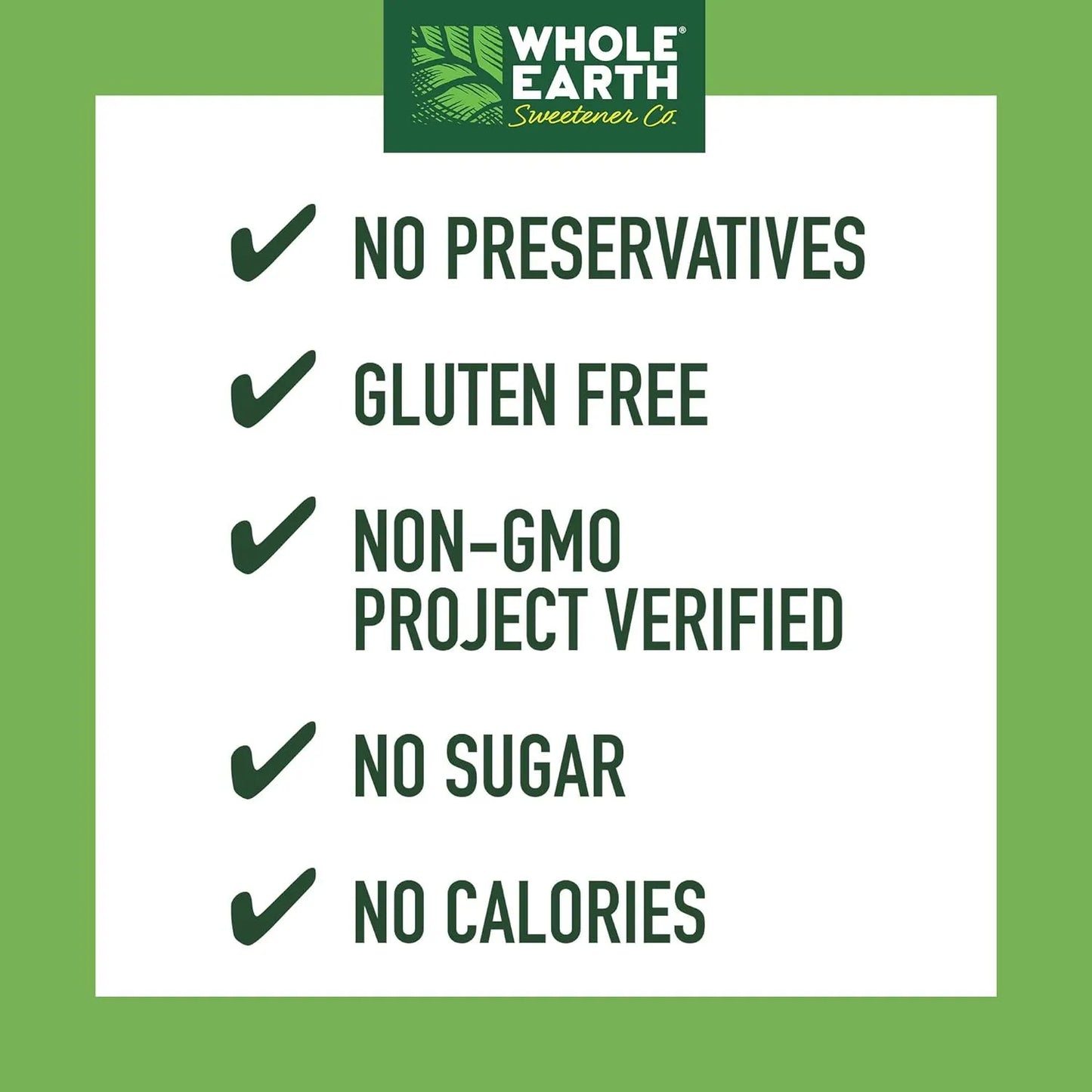 Edulcorante Natural Stevia Y Fruta De Monje Whole Earth 1000 Paquetes Cero Calorias
