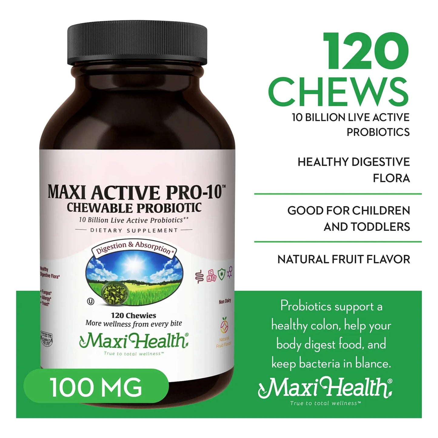 Probióticos Masticables Active Pro 10 Para Flora Digestiva 120 Unidades