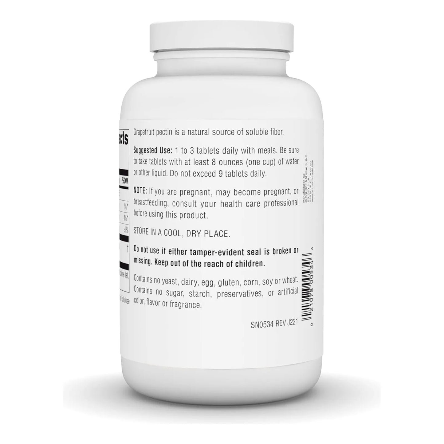Pectina De Toronja 1000 Mg 240 Tabletas Beneficios Digestivos Source Naturals