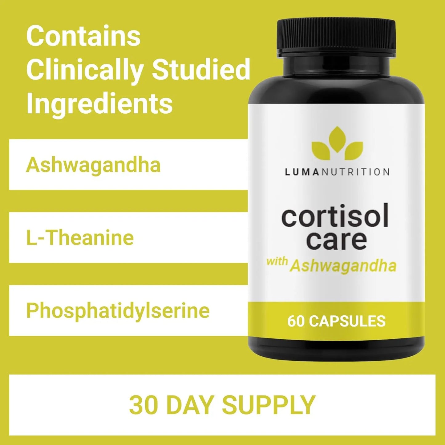 Controlador De Cortisol Con Ashwagandha Y L Teanina 60 Capsulas Alivia Estres Y Mejora El Sueño
