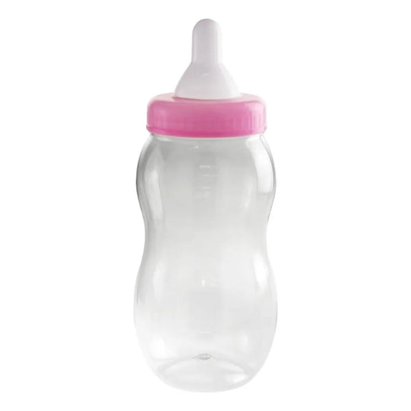 Banco De Monedas Botella Leche Bebes Plastico Jumbo 38 Cm Rosa Claro