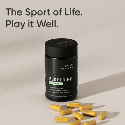 Sports Research Berberina 1000 Mg 60 Capsulas Apoyo Metabólico Vegano