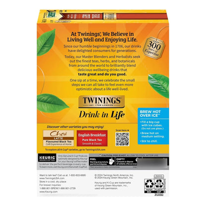 Twinings Té Negro Earl Grey Cápsulas K-Cup 24 Unidades Aroma Cítricos Bergamota