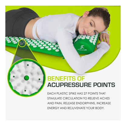 Colchoneta De Acupresion ProsourceFit Alivia Dolor Espalda Y Cuello Con Almohada Incluida
