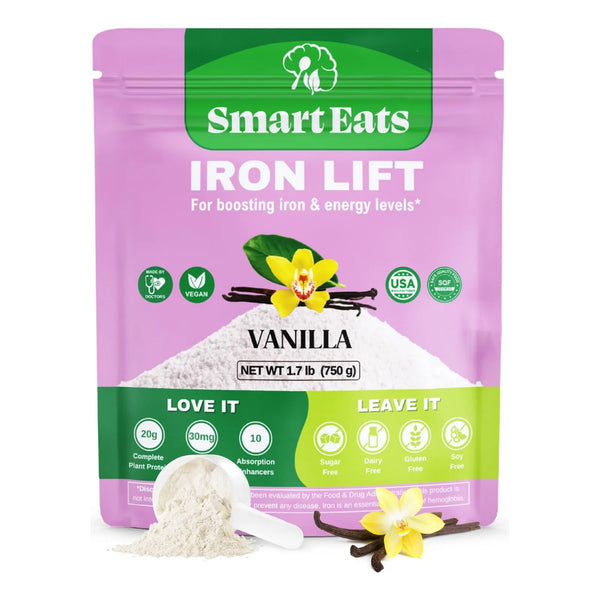Iron Lift Suplemento De Hierro En Polvo 30 Mg Con Proteina Y Fibra Vegano