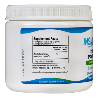 Cristales De Azufre Orgánico MSM 250g Para Articulaciones Piel Y Cabello