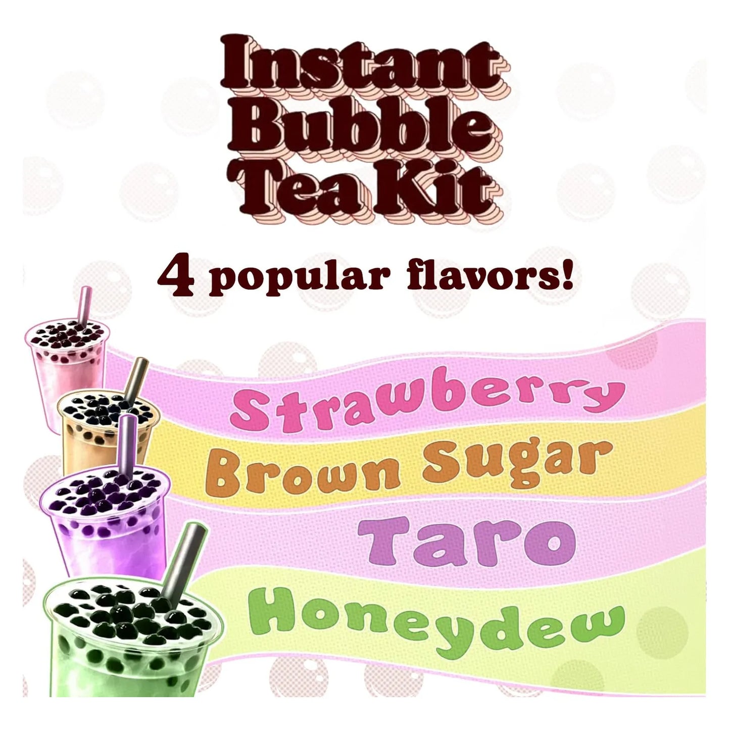 Kit De Té De Burbujas Instantáneo Con Perlas De Tapioca Sabor Taro 10 Kits