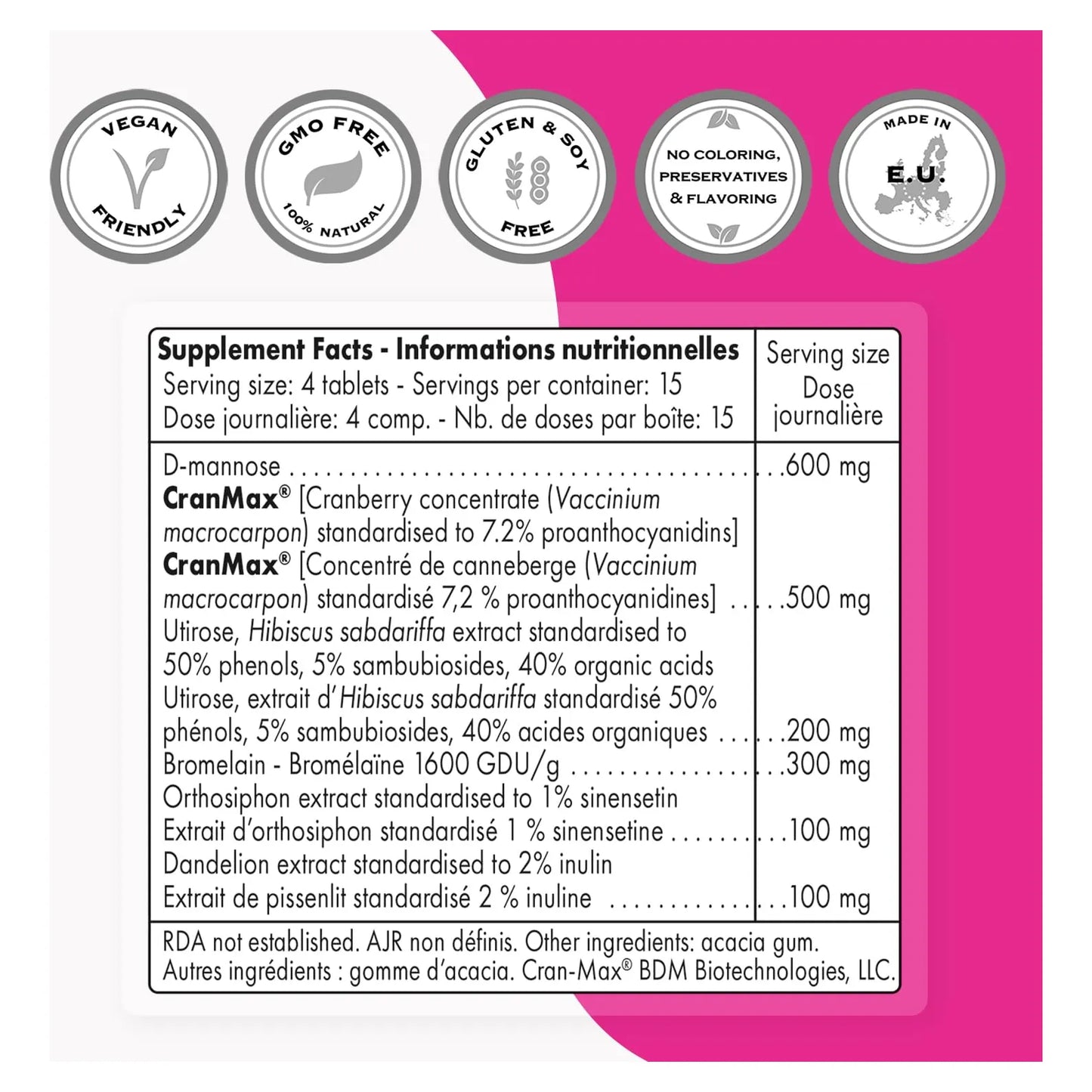 U Tract Forte D Manosa Bromelina 60 Tabletas Salud Urinaria