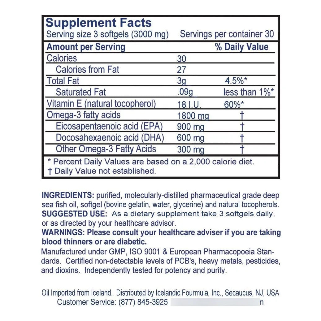 Aceite De Pescado Omega 3 3000mg Alto Dha Epa 90 Capsulas Blandas