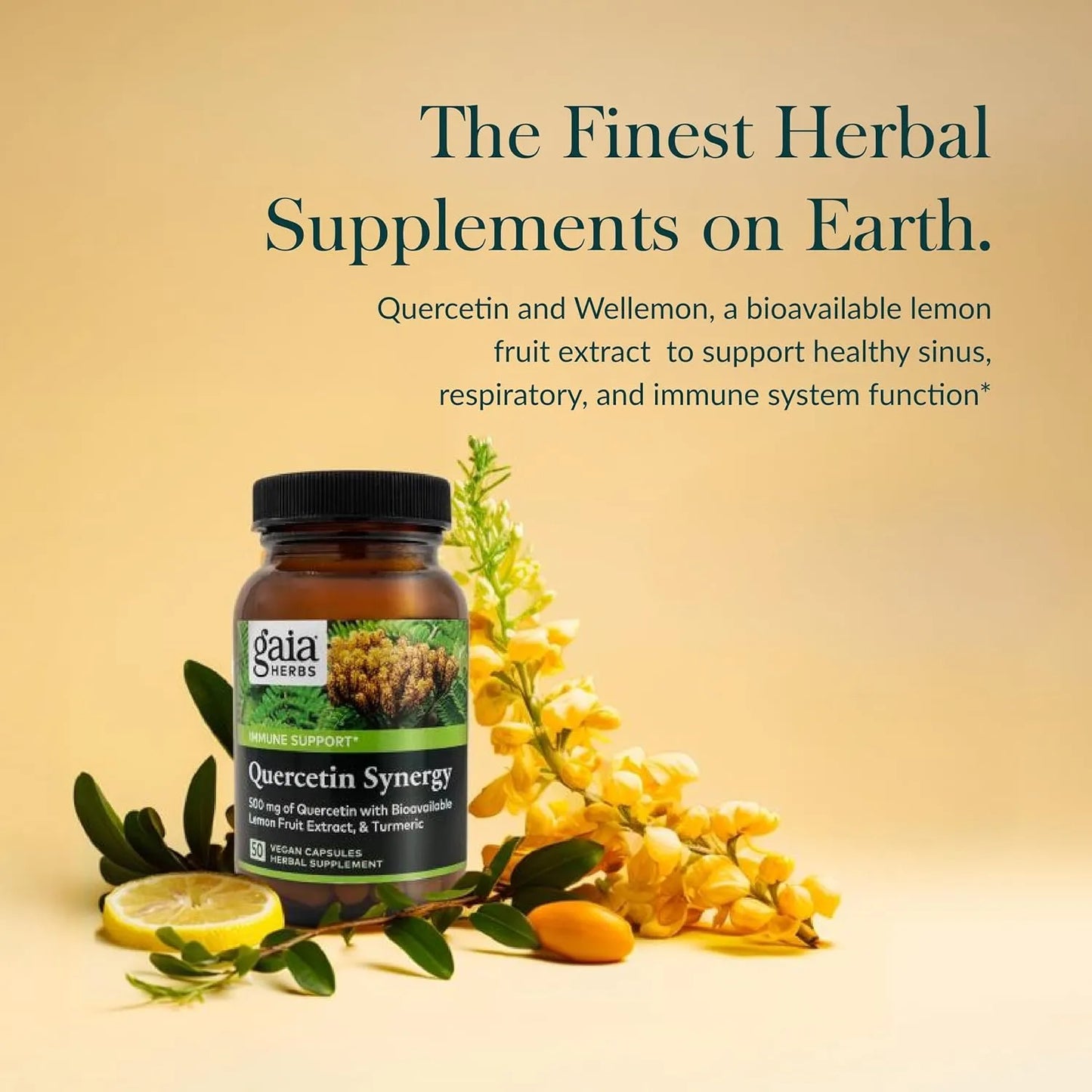 Quercetina Synergy Apoyo Inmunidad Extracto Fruta Limón 50 Cápsulas Veganas