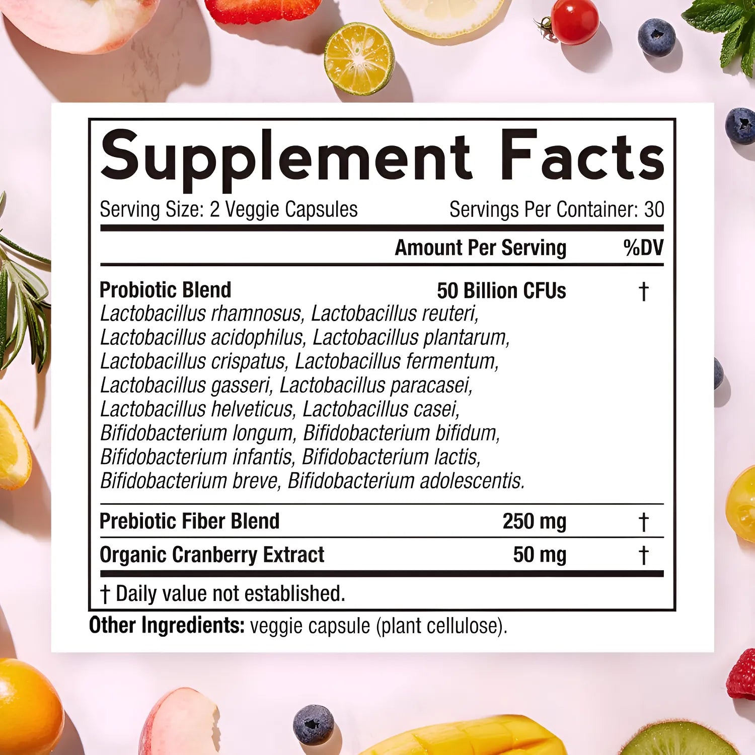 Probiótico Para Mujeres Doctor's Recipes 60 Cápsulas Salud Digestiva Y Vaginal - Imagen 7