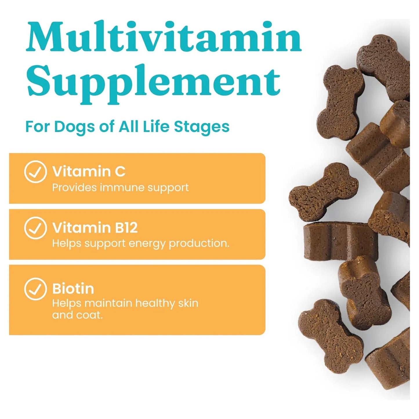 Multivitaminico Masticable Para Perros Con Vitaminas C A B12 E Probióticos