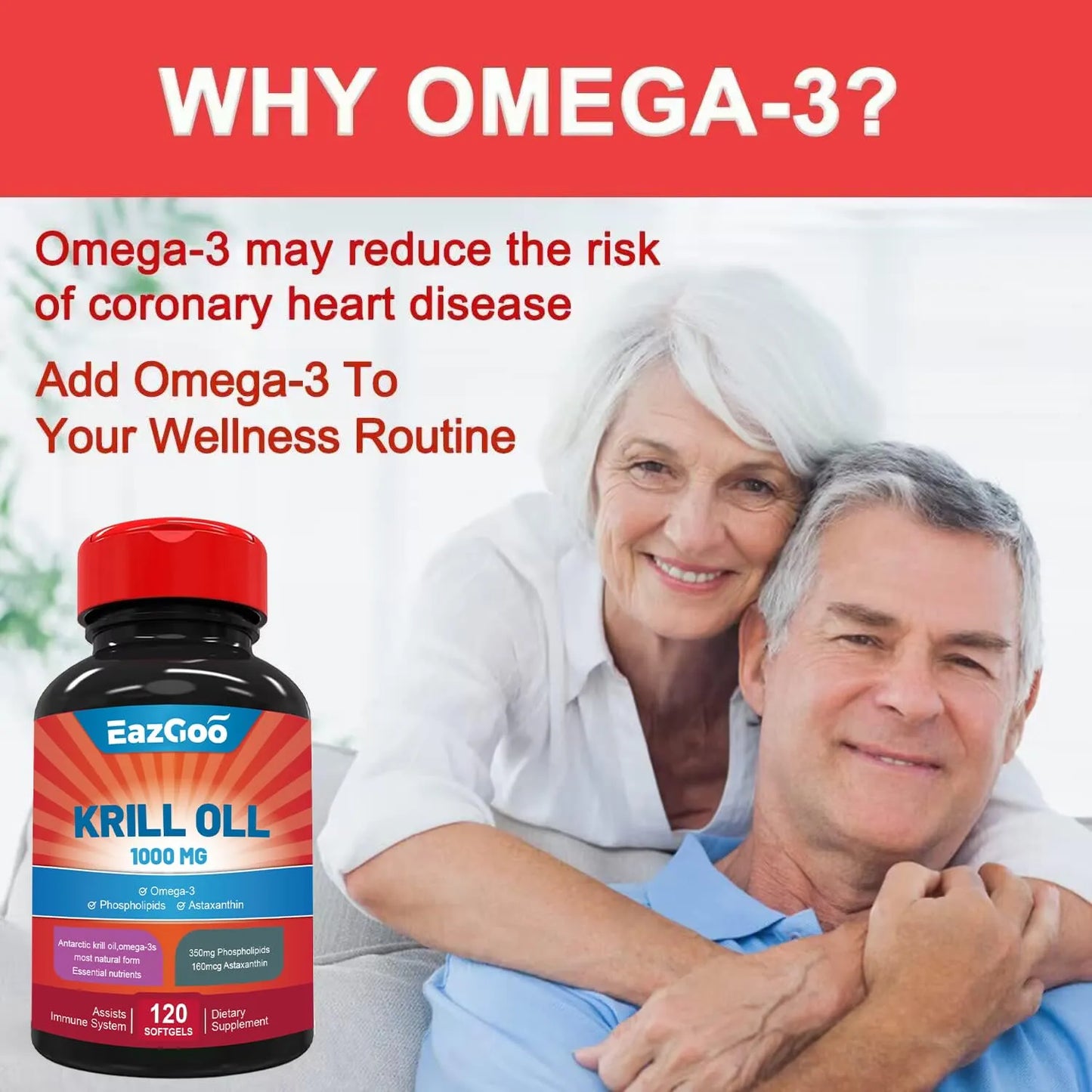 Aceite De Krill Antártico 1000 Mg Omega 3 Epa Dha Fosfolípidos 240 Cápsulas