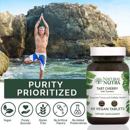 Extracto De Cereza Agria Y Curcumina 60 Tabletas Salud Articular Vegano Sin Gluten