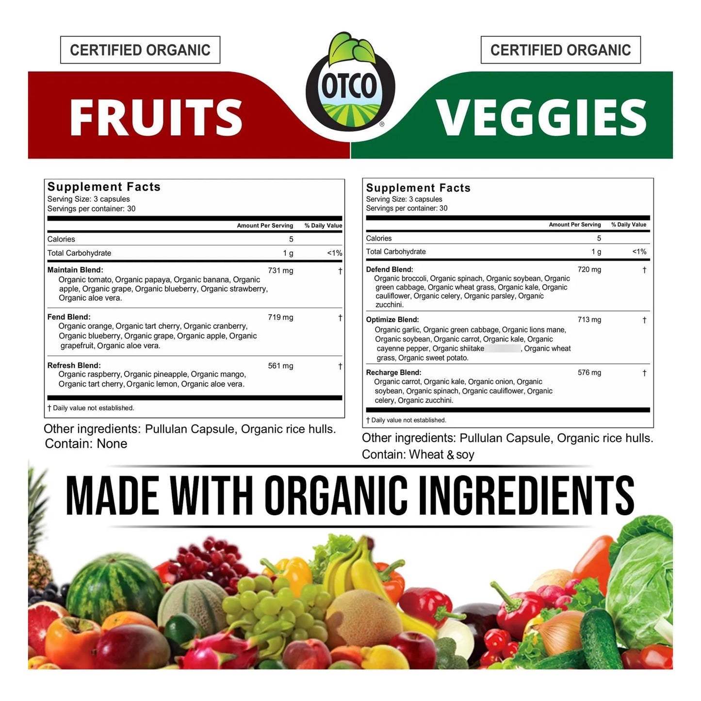 Capsulas De Frutas Y Verduras Organicas Superfood Suplemento Nutritivo 30 Dias