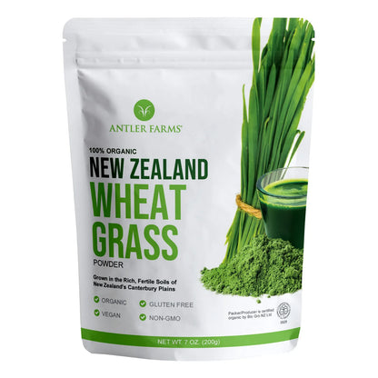 Polvo De Pasto De Trigo Orgánico De Nueva Zelanda 200g Vegano Sin Gluten