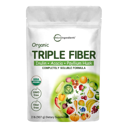 Polvo De Fibra 3 En 1 Inulina Acacia Psyllium Salud Digestiva Y Control De Peso