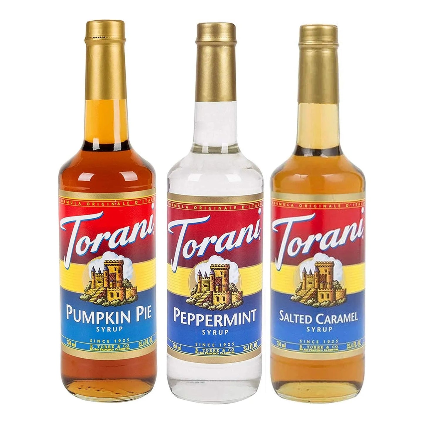 Paquete De 3 Jarabes Otoño Invierno Calabaza Menta Caramelo Torani Importado