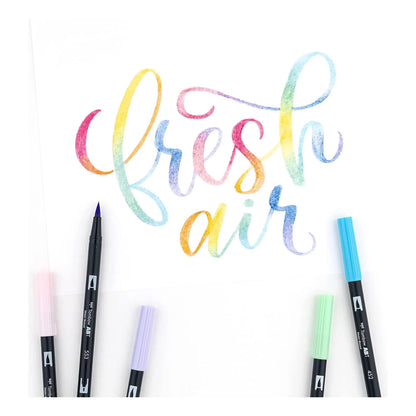 Marcadores Tombow Dual Brush Pastel X10 Punta Doble Y Mezclables