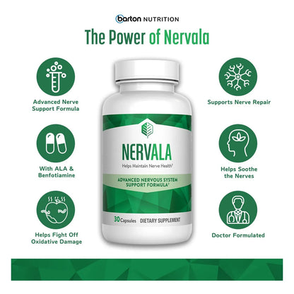 Nervala Formula Avanzada Apoyo Nervioso Acido Alfa Lipoico 600 Mg Vitamina B1 30 Capsulas