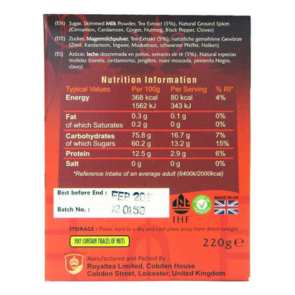 Té Instantáneo Premium Masala Endulzado Royal Chai Pack X2 Sabores Exóticos