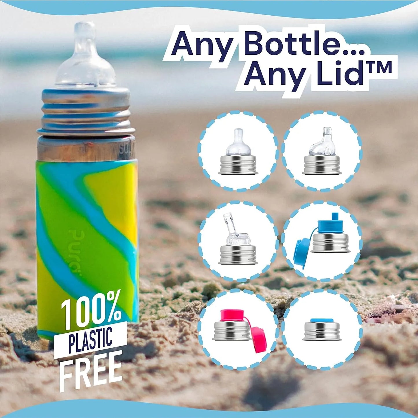 Biberón Anticólico Acero Inoxidable Pura Kiki 9oz Libre De Plástico MadeSafe