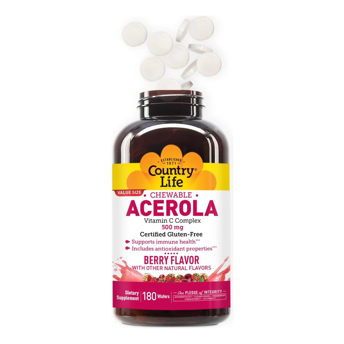 Acerola C 500 Mg 180 Obleas Antioxidantes Naturales Con Vitamina C