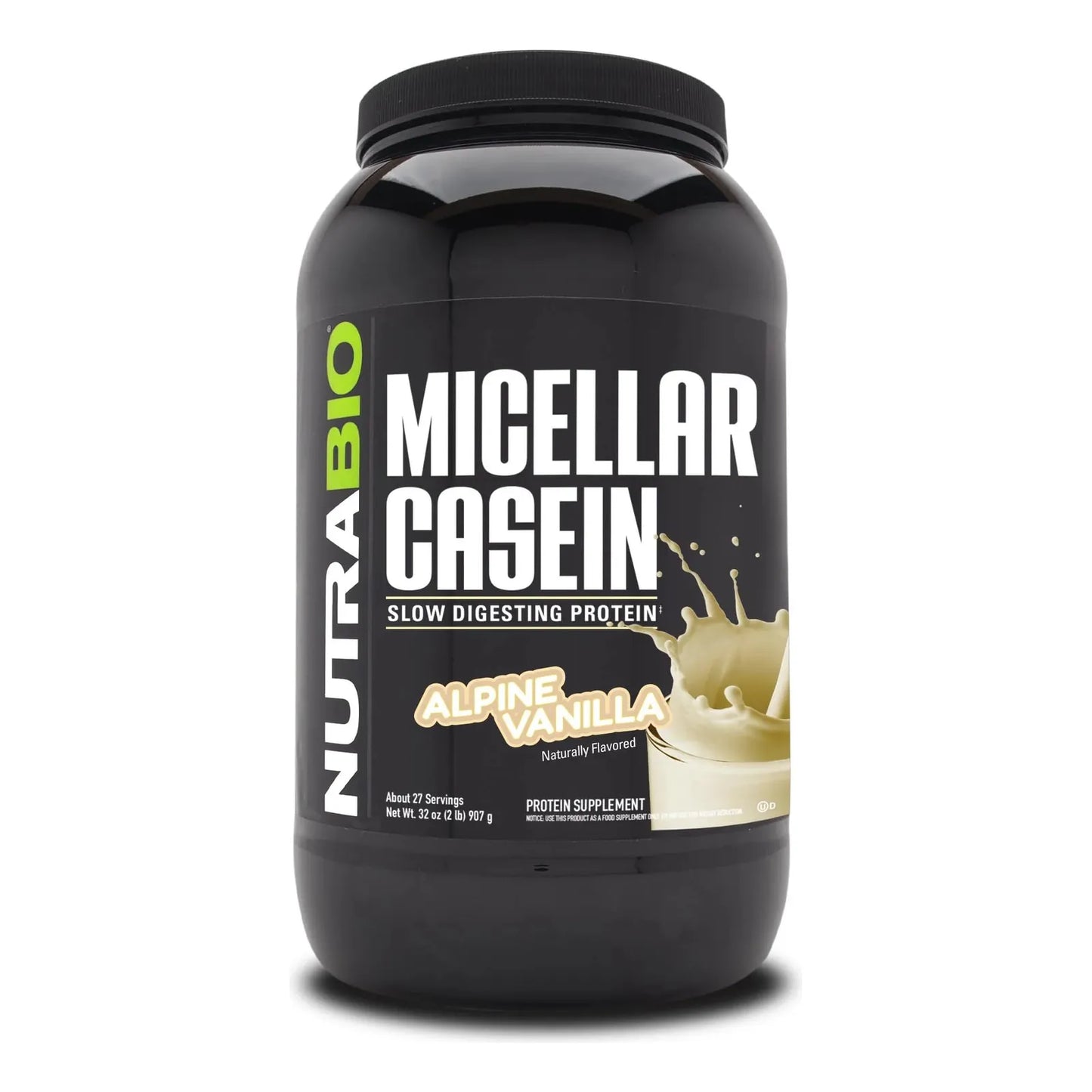 Proteína Caseína Micelar En Polvo 908g Vainilla Digestión Lenta Crecimiento Muscular