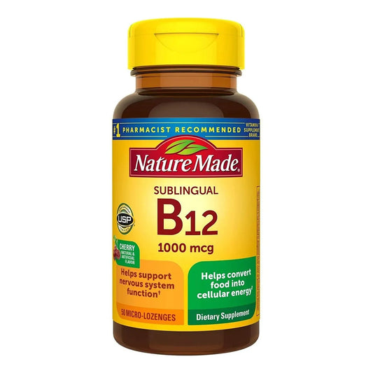 Vitamina B12 1000 Mcg Micro Pastillas Sabor Cereza Paquete De 50 Unid