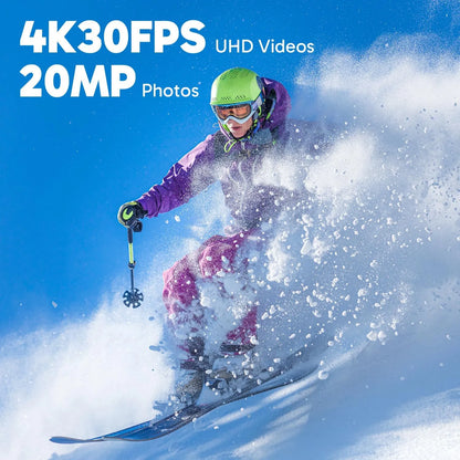 Cámara De Acción 4K Dragon Touch 20MP Impermeable Con Wifi Y Control Remoto