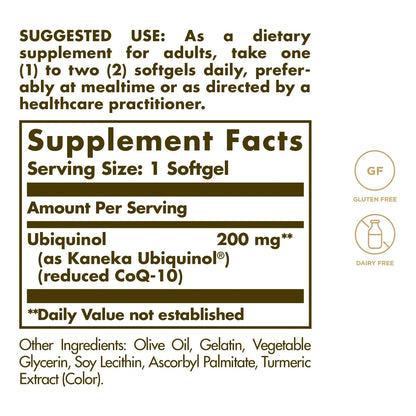Ubiquinol 200 Mg 30 Capsulas Blandas Solgar Funcion Cardiaca Cerebral