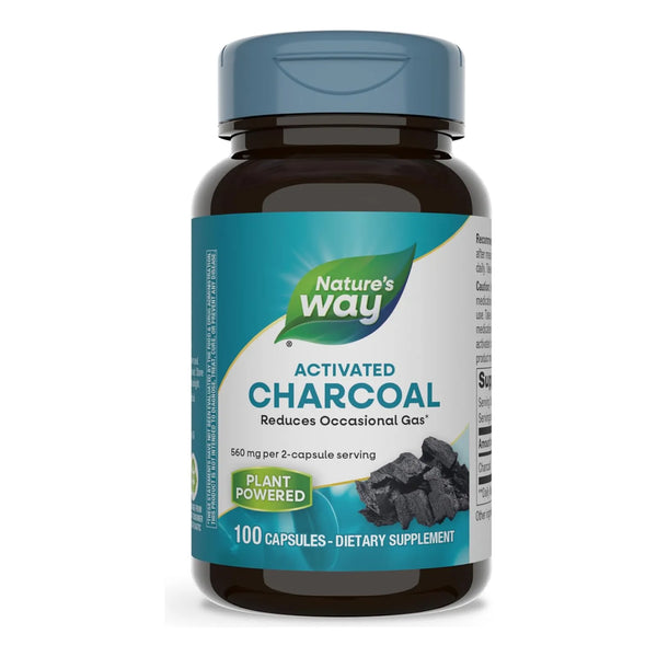 Carbón Activado Alta Absorción Limpieza Organismo 100 Cápsulas Nature's Way