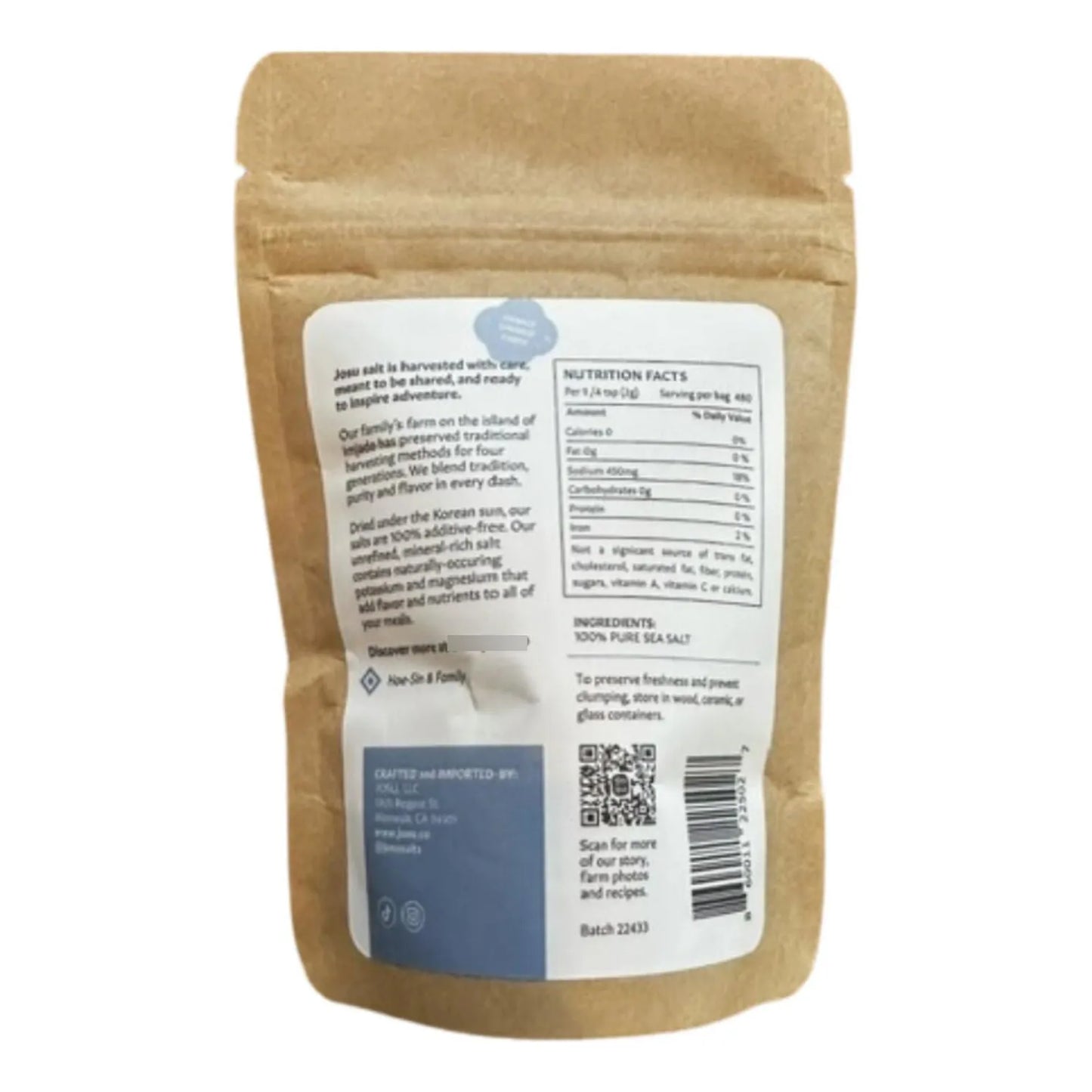 Sal Marina Coreana Gruesa Natural 4 Onzas Bolsa Resellable Rico En Minerales