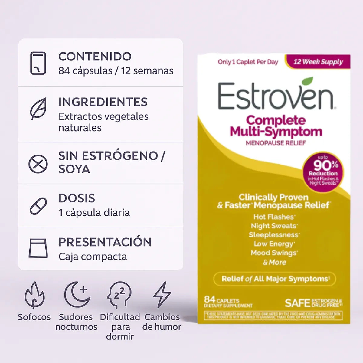 Estroven Multisintoma Mujer Bienestar Diario 84 Cápsulas Sin Sabor - Imagen 3