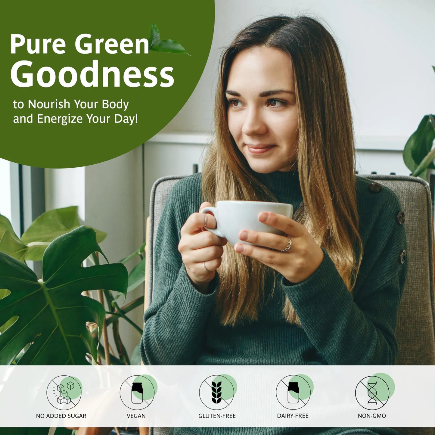Matcha Latte En Polvo Orgánico Base Cremosa De Coco Antioxidantes Y Probióticos