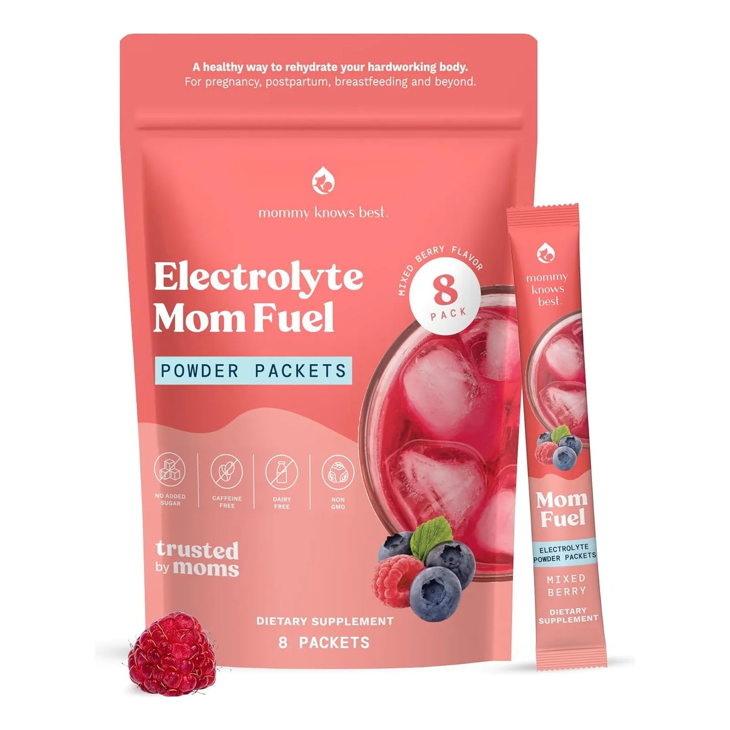 Mezcla Hidratante Electrolitos Para Mamás Embarazo Y Lactancia Sabor A Bayas