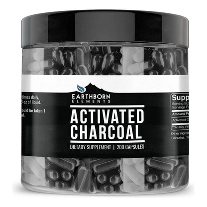 Cápsulas De Carbón Activado 200 Unidades 525 Mg Puro Desintoxicante Natural