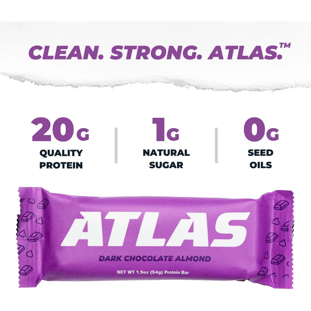 Barras De Proteína Keto De Chocolate Atlas Mind + Body Con Ashwagandha 10 Unidades