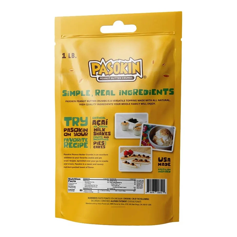 Migas De Mantequilla De Maní Natural 454g Sin Gluten Vegano Energía