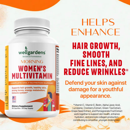Multivitaminico Puro Para Mujeres Con Biotina Crecimiento Cabello Piel Radiante