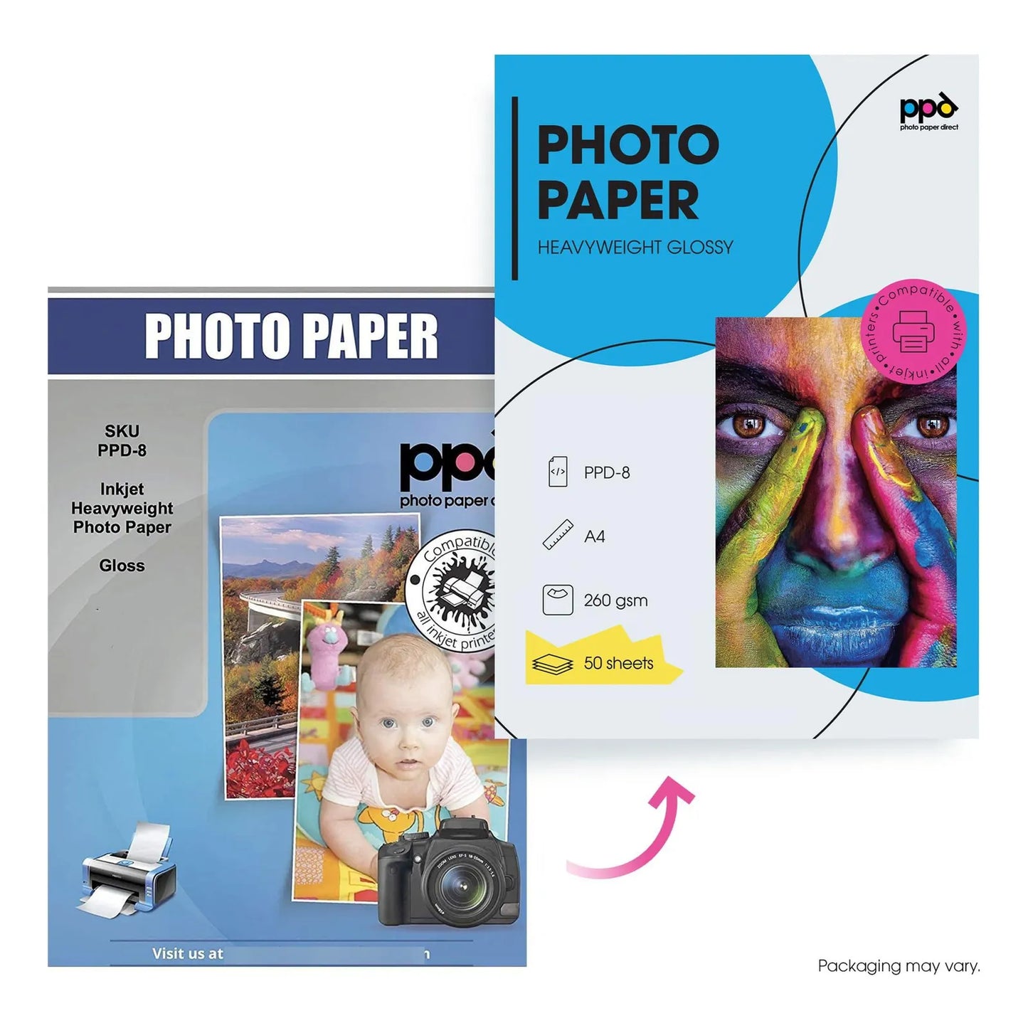 Papel Fotográfico Brillante 50 Hojas Tamaño Carta 240 Gsm Secado Instantáneo