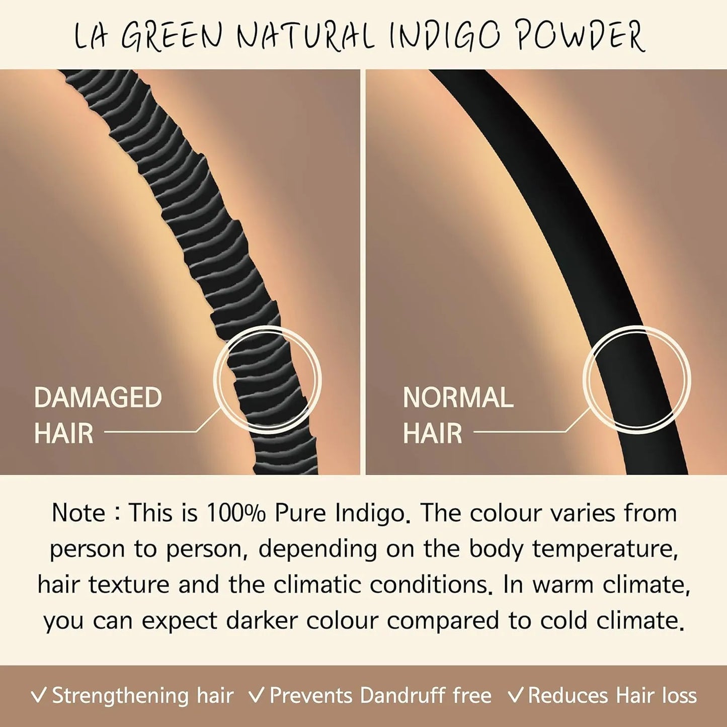 Polvo Índigo Orgánico Usda Color Vibrante Cabello Natural Sin Químicos