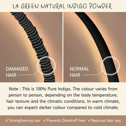 Polvo Índigo Orgánico Usda Color Vibrante Cabello Natural Sin Químicos