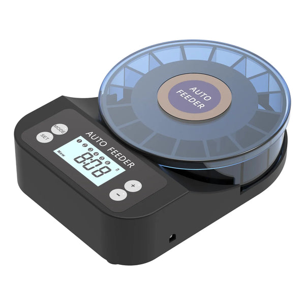 Alimentador Automático De Peces 60 Ml Dispensador Recargable USB Temporizador LCD