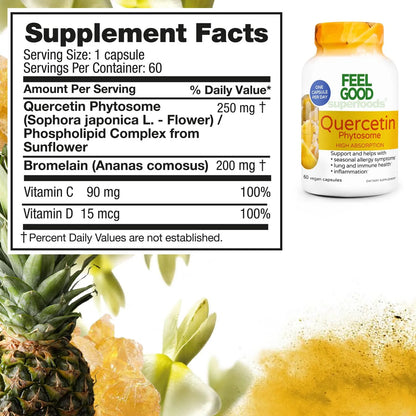 Quercetina 60 Cápsulas Antioxidante Natural Refuerza Inmunidad Y Salud