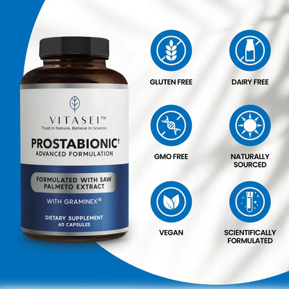 Suplemento Prostático Con Saw Palmetto Bioquercetina Pygeum Mejora Control Vejiga 60 Cápsulas