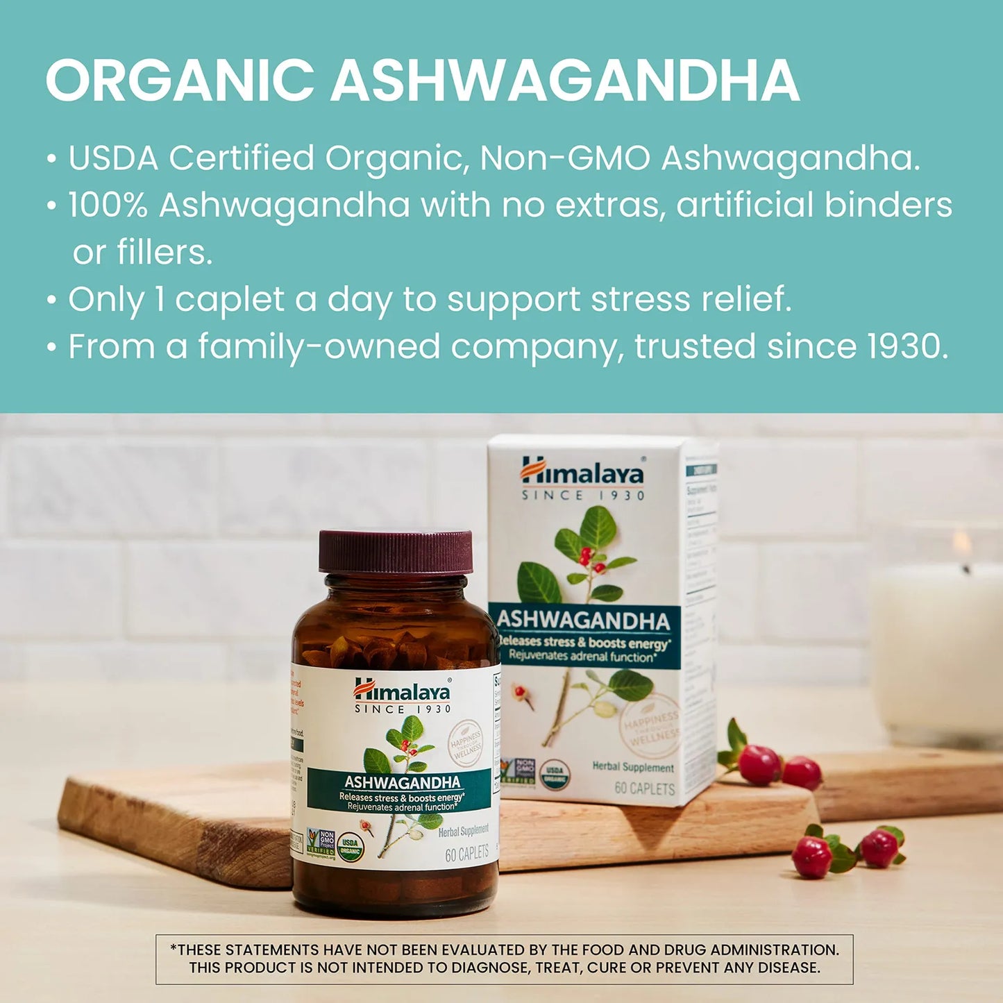 Ashwagandha Organico 670 Mg 90 Capsulas Alivio Estrés Certificado USDA