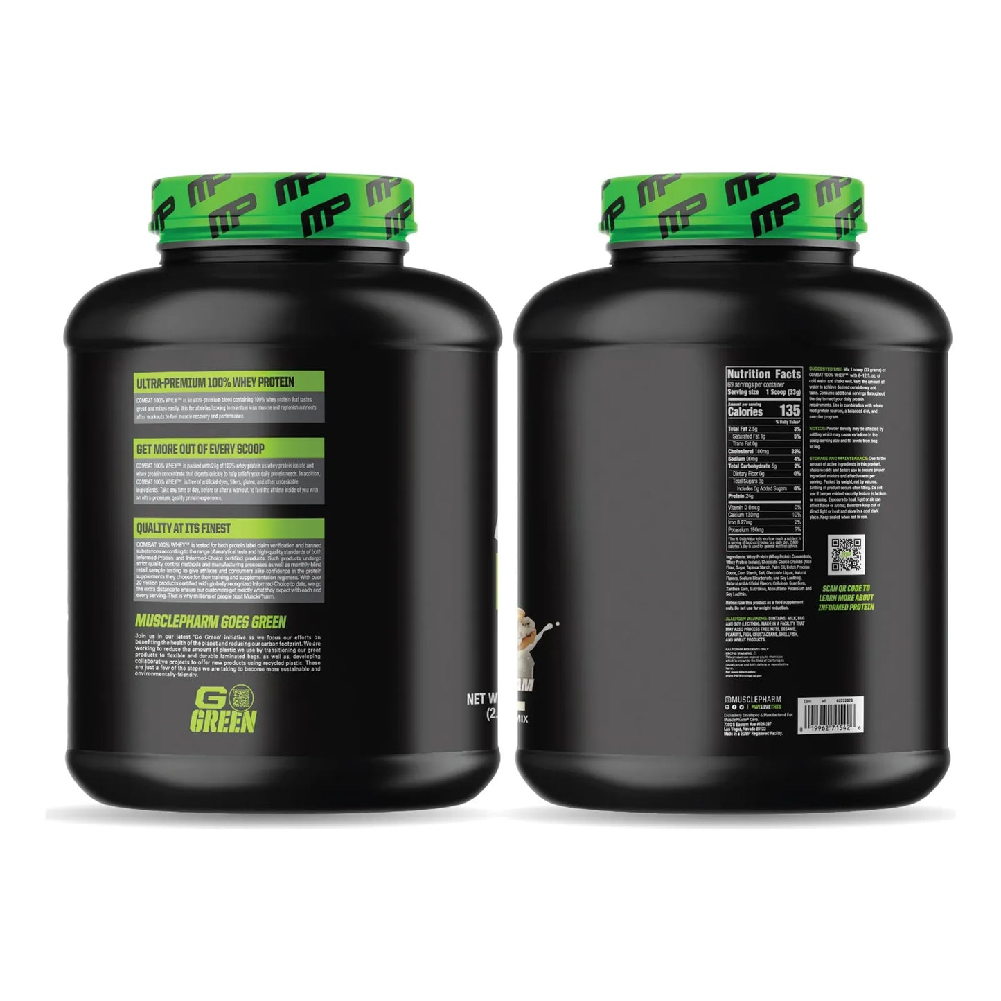 Proteina MusclePharm Combat 100 Whey Sabor Cookies N Cream Para Ganancia Muscular Y Recuperacion Rapida