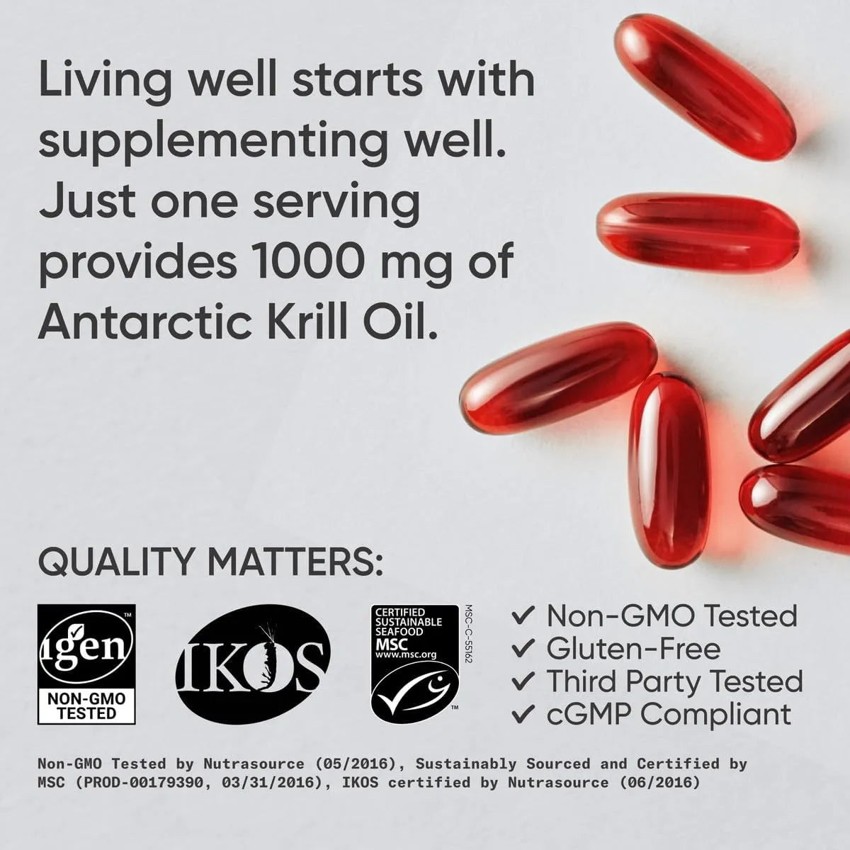 Aceite De Krill Antártico EPA DHA Omega 3 Fosfolípidos Astaxantina 1000 Mg 30 Cápsulas