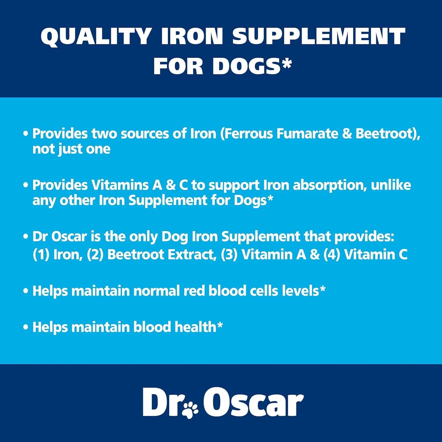 Suplemento Para Perros Hierro Energia E Inmunidad 3 En 1 Formula Premium